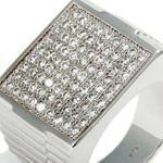 انگشتر طلا سفید با نگین الماس: مدل rgm1006