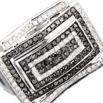 انگشتر طلا سفید با نگین الماس: مدل rgm1007