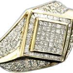 انگشتر طلای زرد مردانه با نگین الماس: مدل rgm1008