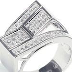 انگشتر طلا سفید مردانه با نگین الماس: مدل rgm1009