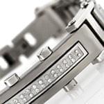 دستبند مردانه طلا سفید با نگین برلیان مدل: bdm1011