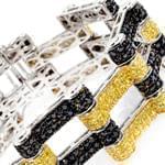 دستبند مردانه طلا سفید با نگین برلیان مدل: bdm1014