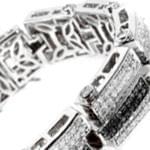 دستبند مردانه طلا سفید با نگین برلیان مدل: bdm1016