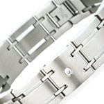 دستبند مردانه طلا سفید با نگین برلیان مدل: bdm1022