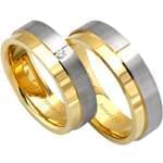 ست حلقه ازدواج طلا سفید و زرد با نگین الماس مدل: srd1051