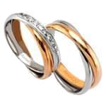 ست حلقه عروسی طلا سفید و زرد با نگین الماس مدل: srd1058