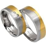 ست حلقه عروسی طلا سفید و زرد با نگین الماس مدل: srd1063