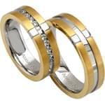 ست حلقه ازدواج طلا سفید و زرد با نگین الماس تراش برلیان مدل: srd1066