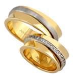 ست حلقه عروسی طلا سفید و زرد با نگین الماس مدل: srd1067