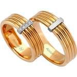 ست حلقه عروسی طلای رز گلد با نگین الماس تراش برلیان مدل: srd1068