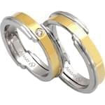 ست حلقه عروسی طلا سفید و زرد با نگین الماس تراش برلیان مدل: srd1070