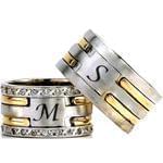 ست حلقه عروسی طلای سفید و زرد با نگین برلیان مدل: srd1118