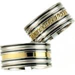 ست حلقه عروسی طلای سفید و زرد با نگین برلیان مدل: srd1121