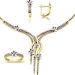 سرویس عروس با طلای زرد و سفید و نگین برلیان مدل: bset2025 