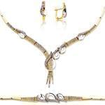 سرویس عروس با طلای زرد و سفید و نگین برلیان مدل: bset2034