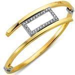 دستبند النگویی طلا زرد و سفید با نگین برلیان مدل: bng1003