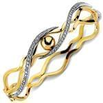 دستبند النگویی طلا زرد و سفید با نگین برلیان مدل: bng1006