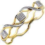 دستبند النگویی طلا زرد و سفید با نگین برلیان مدل: bng1012