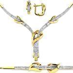 سرویس عروس با طلای زرد و سفید و نگین برلیان مدل: bset2037