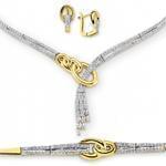 سرویس عروس با طلای زرد و سفید و نگین برلیان مدل: bset2038