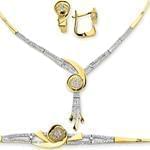 سرویس عروس با طلای زرد و سفید و نگین برلیان مدل: bset2047