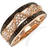 انگشتر الماس مشکی و برلیان با طلای رزگلد مدل: ring2013