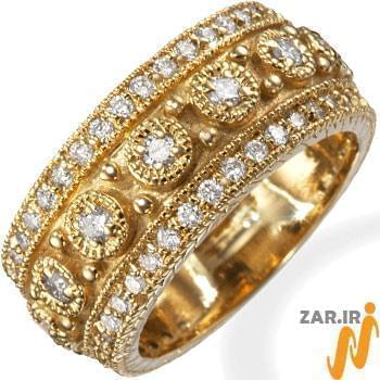 انگشتر الماس با طلای زرد مدل: ring2014