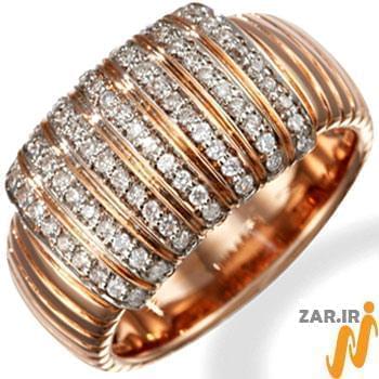 انگشتر الماس تراش برلیان با طلای رزگلد مدل: ring2017