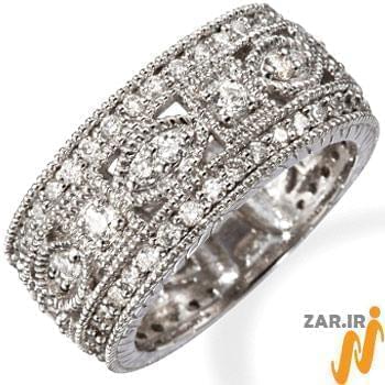 انگشتر الماس با طلای سفید مدل: ring2018
