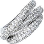 انگشتر الماس با طلای سفید طرح سه تایی مدل: ring2024