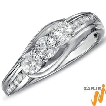 مدل حلقه نامزدی طلا سفید با نگین الماس: شماره eng2038