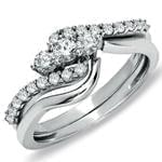 مدل حلقه نامزدی طلا سفید با نگین الماس طرح تابیده: شماره eng2040