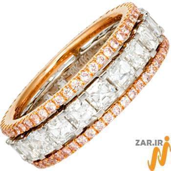 مدل حلقه نامزدی طلای رزگلد و طلا سفید با نگین الماس: شماره eng2044