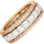 مدل حلقه نامزدی طلای رزگلد و طلا سفید با نگین الماس: شماره eng2044