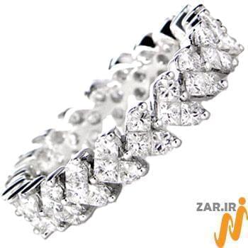 مدل حلقه نامزدی طلا سفید با نگین الماس طرح قلب: شماره eng2046