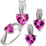 نیم ست طلا سفید با نگین تورمالین و الماس تراش برلیان مدل: hsdf1160