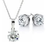 نیم ست طلا سفید با نگین الماس مدل: hsdf1163