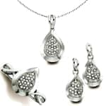 نیم ست طلا سفید با نگین برلیان مدل: hsdf1169