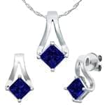 نیم ست طلا سفید با نگین یاقوت مدل: hsdf1180