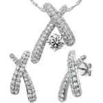 نیم ست طلا سفید با نگین الماس مدل: hsdf1181