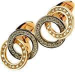 دکمه سر دست طلا زرد و سفید با نگین الماس مدل: cdm1070