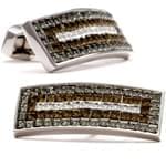 دکمه سر دست طلا سفید با نگین الماس مدل: cdm1072