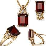 نیم ست یاقوت و برلیان با طلای زرد مدل: hsdf1201