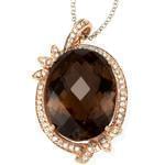 آویز طلای رزگلد با نگین کوارتز و برلیان مدل: npdf1115