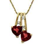 آویز طلای زرد با نگین گارنت و برلیان طرح قلب مدل: npdf1118