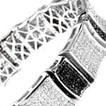 دستبند مردانه طلا سفید با نگین الماس مدل: bdm1024