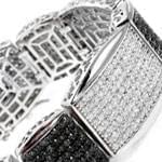 دستبند مردانه طلا سفید با نگین الماس مدل: bdm1027