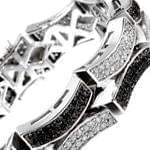 دستبند مردانه طلا سفید با نگین الماس مدل: bdm1028