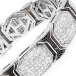 دستبند مردانه طلا سفید با نگین الماس مدل: bdm1031