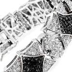 دستبند مردانه طلا سفید با نگین الماس مدل: bdm1032